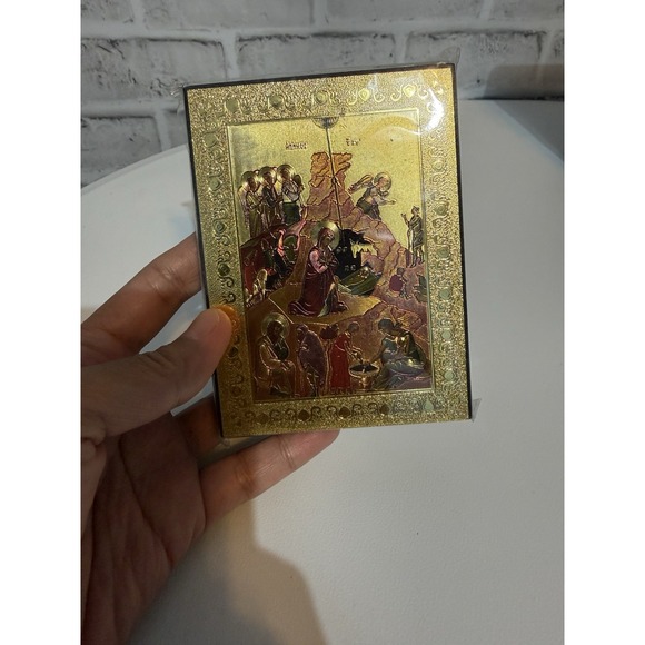Other - Holy Family Nativity Byzantine Icon Wood Handmade in Bethlehem